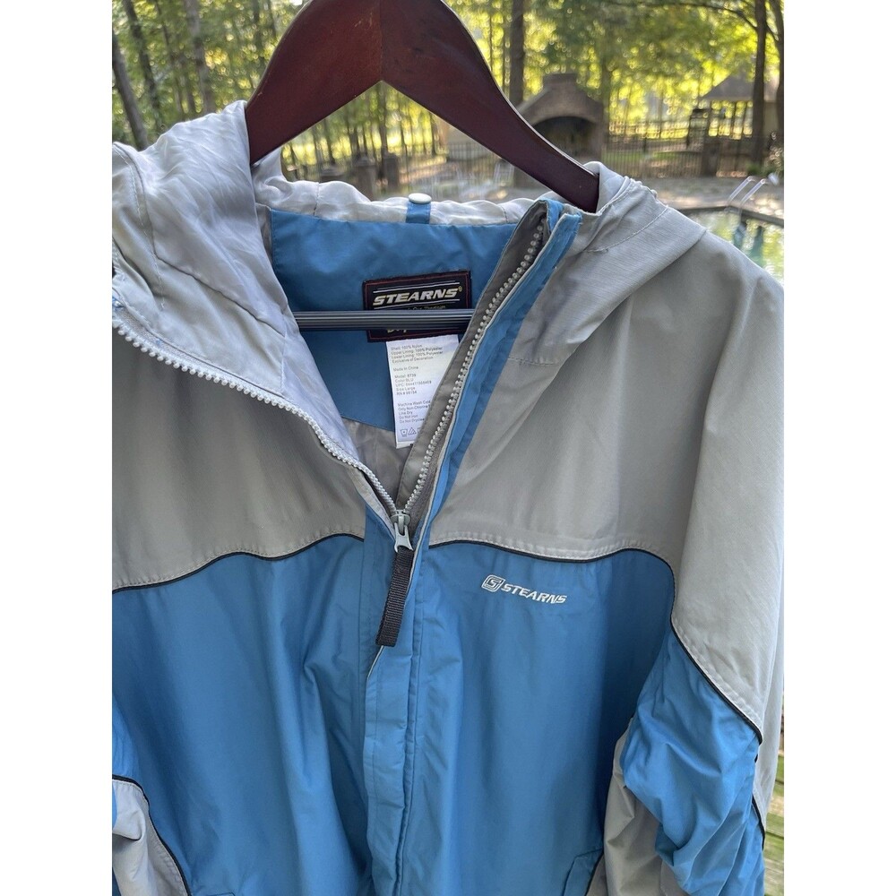 Stearns Dry Wear Windbreaker Rain Jacket Vintage Hooded Full Zip Mens Large